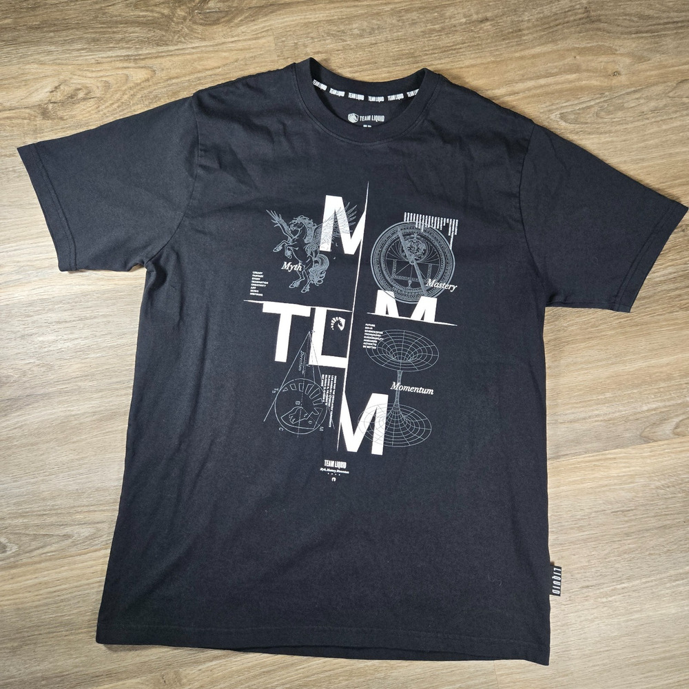 Team Liquid Momentum Graphic T Shirt Mens Medium Black Esports Gaming Logo Tee